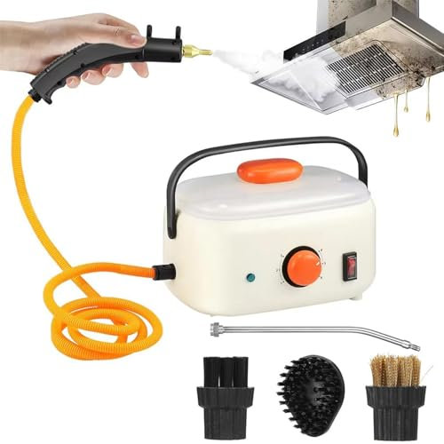 Pulitore A Vapore Portatile, Vapore Portatile Ad Alta Pressione da 2500 W, Generatore di Vapore da 1,2 Litri, con 4 Accessori, Manopola di Regolazione A 6 Livelli, Vapore Portatile per Auto