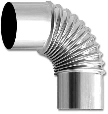 ZJEQZH Tubo A Gomito A 90° Acciaio Inox, Tubi Per Stufe A Legna, Tubi Di Scarico Del Camino, Prolunga Per Canna Fumaria, Per Impianti Di Ventilazione, Stufe, Tubo A Gomito Per Camino(12cm)