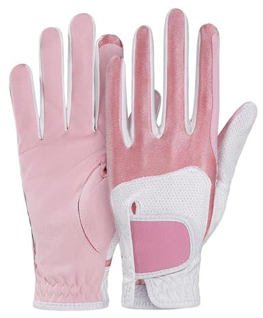 Guanti da golf da donna, paio di guanti da golf da donna, guanti da golf antiscivolo per ragazze, guanti da golf con vestibilità stabile, guanti da golf sintetici comodi, per donne e