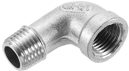 QUARKZMAN 1 st. rostfritt stål vinkel 1/4 tum PT hane x kvinna 90 graders båge inre gänga montering rörvinkel rörförskruvning vinkelkontakter luftslang pvc rör gjutning