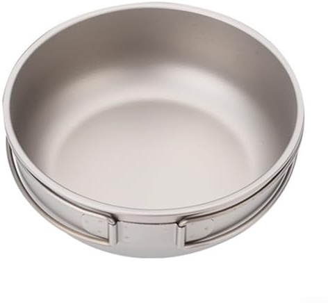 Padella portatile da campeggio in puro titanio con manico pieghevole per una facile conservazione (1200 ml)