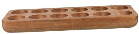 TOPPERFUN Vassoio Portauova in Legno Acacia 12 Fori Contenitore Per Uova Da Banco e Da Frigorifero Per Cucina Ordinata e Accesso Comodo