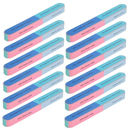PACKOVE 12piezas Bloques Pulidores De Uñas Limas Profesionales Lados Con Etapas Herramientas Duraderas y Lavables Para Manicura y Pedicura Casa y Salón