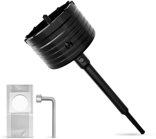 METOTY Foret SDS Plus 95 mm pour scie cloche, avec adaptateur SDS Plus, 220 mm, pour maçonnerie, brique, béton, ciment, pierre