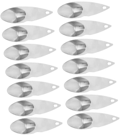Hemobllo 14 piezas Cuchara Cortadora de Kiwi de Acero Inoxidable Mango Ergonómico Diseño Fácil de Limpiar para Frutas como Kiwi Melocotón Limón y Accesorio Práctico para Cocina