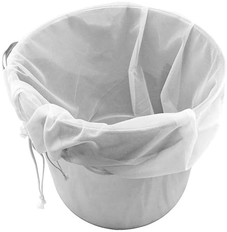 Extra-Large Fine Mesh Drawstring Straining Bag – Reusable Nylon Filter Bag for Home Brewing, Wine Making, Nut Milk, Yogurt, Jelly & Jam – Steeping & Sprouting Tool