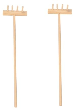 SHINEOFI 2 pièces Mini Râteau Zen Jardin Mini Râteaux à Dents pour et Décoration de Bac à Sable Accessoires de Jardinage pour Garçon Fille Garçons Filles Léger et Portable