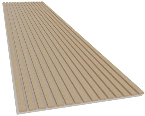 Akustikpaneele 2700x600 mm Schallabsorber Wandpanel, Akustikplatte 1 Stück | Für großflächige Wandverkleidung und bessere Raumakustik, 2700x600 mm, Helle Eiche, 1 Stück, Holzfurnier