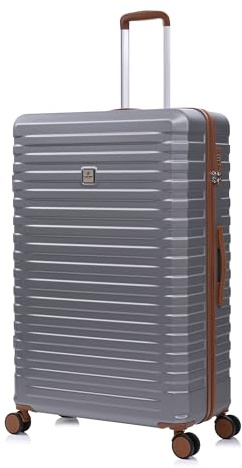 Rocklands Extra Large Suitcase Hard Shell Lightweight 4 Dual Spinner Wheels Trolley Luggage Suitcase Hold Check in Luggage TSA Combination Lock (Grey, Extra Large 32)