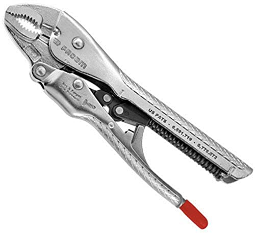 FACOM - Pince-Étau Automatique Multiusage - 580.1 - Becs Coudés - Mâchoire en Acier Forgé Chrome Molybdène - Poignée Antidérapante - Déverrouillage d'Une Main par Levier - Outil Durable