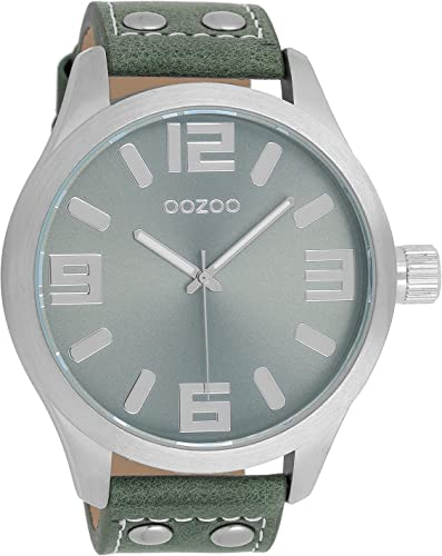 Oozoo C1011 - Herrenuhr mit Lederband, Streifen