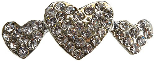 Mopec M525 – Broche avec Forme 3 Coeurs de Strass, Pack de 12 unités