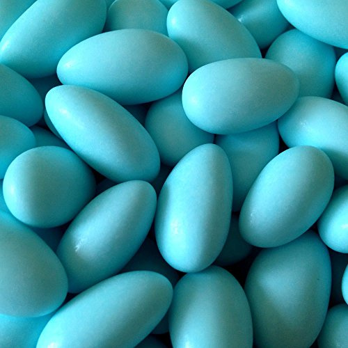 Hochzeitsmandeln hellblau glänzend 1 kg (für ca. 63-65 Gastgeschenke) - Gastgeschenke Hochzeit Bonboniere Give Aways Zuckermandeln - griechische Koufeta italienische Confetti französische Dragees