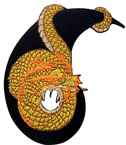 Aufnäher, bestickt, Design: Drachen, Yin Yang Tao, zum Aufbügeln oder Aufnähen