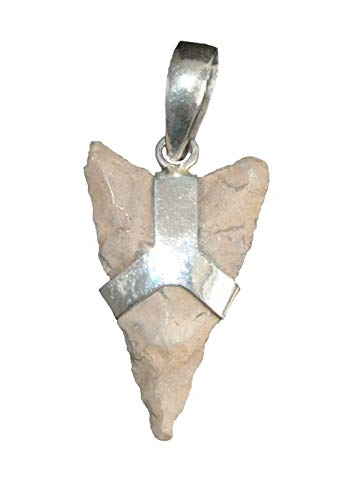 mysale24.de Halskette Halsketten Anhänger Steinzeit Pfeilspitze 925er Silber Heller Stein