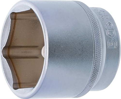 BGS 2946-1 | Steckschlüssel-Einsatz Sechskant | SW 46 mm | Antrieb Innenvierkant 12,5 mm (1/2) | Länge 54,5 mm | Chrom-Vanadium-Stahl | verchromt, matt | mit Rändelung