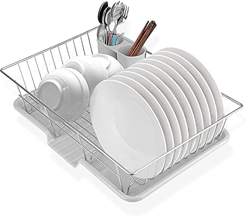 Dish Drainer Stainless Steel With Drain, Drying Rack and Kitchen Draining Board