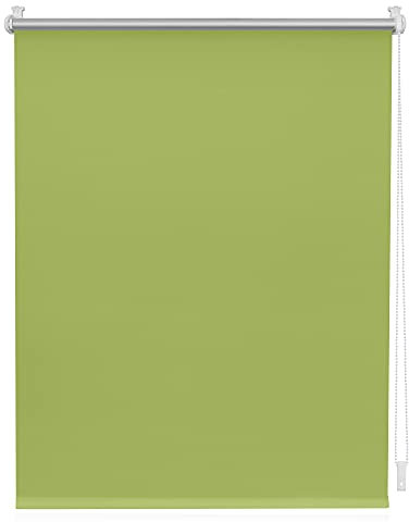 Lichtblick Thermorollo ohne Bohren, Klemmfix, Verdunklungsrollo, Hitzeschutz, Sichtschutz, Wandmontage, Deckenmontage, Rollo für Fenster und Türen Grün,B85 x H150 cm