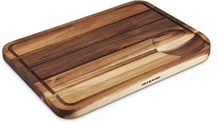 Cole & Mason Berden Carving Board, Meat Chopping Board/Cutting Board with Juice Groove, Acacia Wood, (L) 467 mm x (W) 347 mm x (D) 29 mm, Not Suitable for The Dishwasher