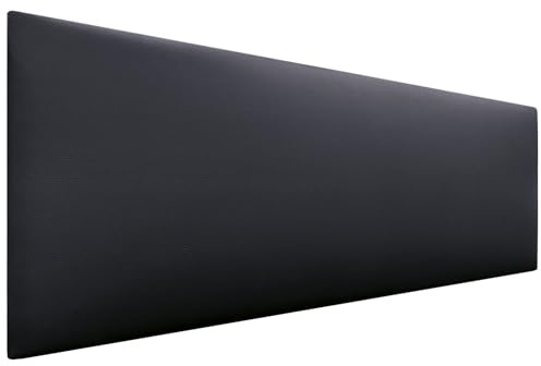 DHOME Kopfteil aus Kunstleder oder Stoff AQUALINE - Glatt Mit Beinen, Gepolstert, Luxusbett (Kunstleder Schwarz, 135cm für Betten 120/135/140)