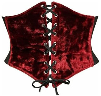 Daisy corsets Damen Knautschsamt Gürtel Cincher Korsett, rot, Medium
