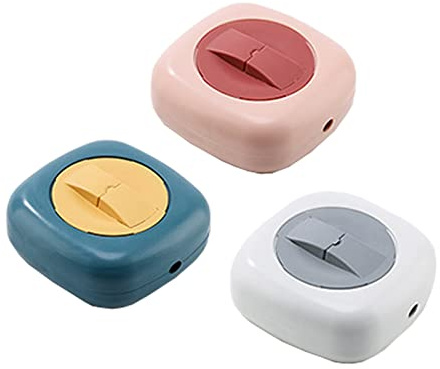 Gittcoll 3 Stück Datenkabel-Aufbewahrungsboxen Einziehbare Kabelführung Tragbares Ladekabel Kopfhörerkabel Drehbarer Organizer Wickler für Zuhause Büro Schlafsaal Reisegeschenk (Medium)