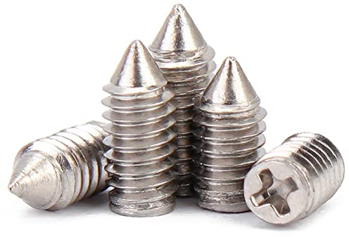 CONPHERON Vis Sans Tete, Vis Pointeau Phillips/Rainure Croisée, Vis Sans Tête Conique en Acier Inoxydable 304,M2.5x8mm, 60 pcs