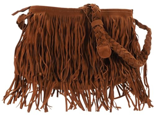 VALICLUD 1Pc Tassel Shoulder Bag Leather Tote Tassel Handbag Crossbody Bag Woman Fringe Bag (Light Tan) Woman Bag