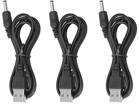 Cavo di Alimentazione USB, 3 Pezzi Cavo di Alimentazione USB Cavo di Ricarica DC 5V Jack 3.5x1.35mm Doppio Strato di Isolamento in PVC, Cavi USB