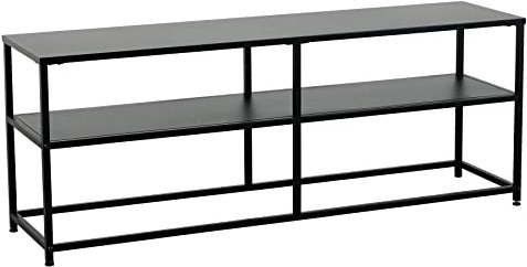 riess-ambiente.de Industrial Konsolentisch DURA Steel 120cm schwarz Metall TV-Regal mit Zwei Ablagen