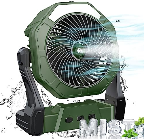 Ventilatore nebulizzatore portatile, batteria ricaricabile 10000 mAh, ventola raffreddamento personale con nebbia d'acqua, 20 cm, serbatoio