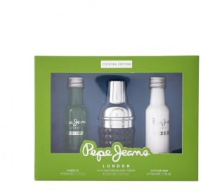Pepe Jeans Cocktail Edition For Him Estuche Regalo Perfumes Hombre Pack de 3 Piezas Eau de Toilette 30ml, After Shave 50ml y Shower Gel 50ml Set Fragancia Cítrica, Amaderada y Especiada