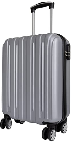 Trendyshop365 Handgepäck Leicht Hartschale Dallas 55cm 38 Liter 4 Räder Zahlenschloss Silber