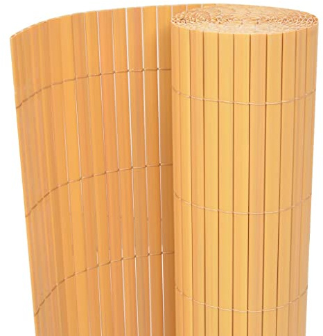 PURADAY Valla de Jardín de Doble Cara PVC Amarillo 90x300 cm Flexible Valla Porche Ligera Valla de Protección Solar Cortavientos Seccionar Area de Exterior para Plantar Arbustos Verduras Flores