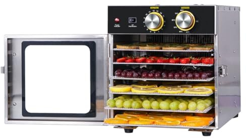 6 Couches Déshydrateur Alimentaire Électrique Machine À Fruits Séchés En Acier Inoxydable Température Réglable Minuterie 15 Heures Chauffage Stéréo Séchage Pour La Viande Séchée Légumes Et De Fruits