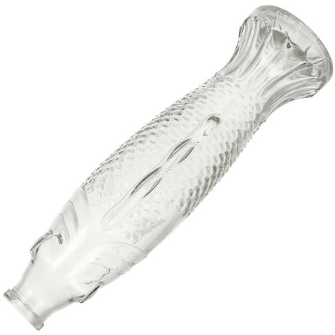 IMIKEYA Dekorative Fischflasche aus Klarem Glas mit Fischdesign Glatte Oberfläche und Feiner Verarbeitung Elegante Glasblumenflasche für Stilvolle Wohnraumdekoration