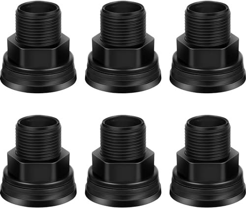 6 Pcs Double Threaded Bulkhead Water Tank Connector PVC Bulkhead Fitting 3/4 Inch Male 1/2 Inch Female for Rain Barrels, Aquariums, Water Tanks, Tubs, Pools, Spigot
