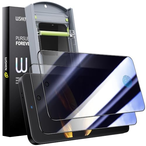 WSKEN for Samsung Galaxy S24 Plus/S24+ (6.7 Inch) Privacy Screen Protector Tempered Glass [24° Anti-Spy] [Zero Bubble] [Auto Dust-Remove] [Support Fingerprint Unlock] Anti Glare HD 9H - 2 Pack