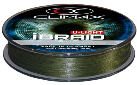 Climax iBraid U-Light Moosgrün 135m 0,12mm ultradünne geflochtene Angelschnur