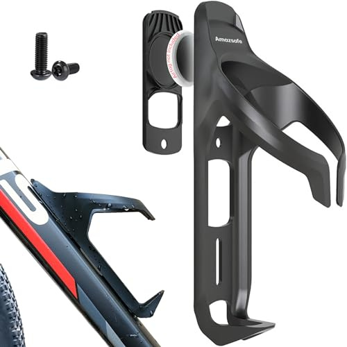 Amazsafe Air Tracker Tag Bike Mount Hidden on Water Bottle Holder, Universal MTB Road Bike Anti-Theft GPS Tracker, Waterproof Holder & Drink Cup Cage for All Bicycle, Stealth Durable Plastic Bracket