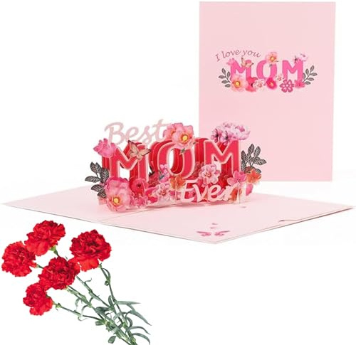QUNLIUJIAO Muttertag, Geburtstagskarte Mama, Geburtstag Mama, Beste Mama, Mama Geburtstag, Beste Mama Der Welt, Geburtstagskarten, Geburtstagskarte Pop Up
