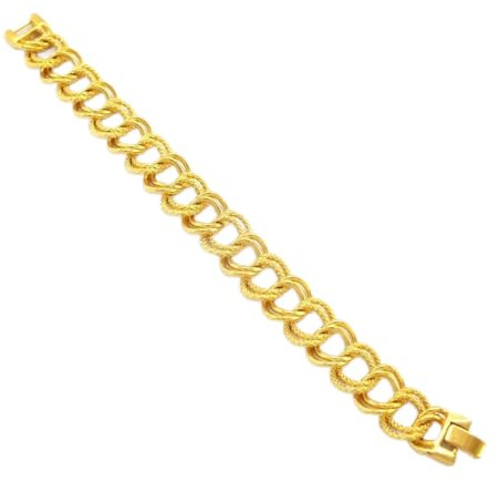 Samanyolu Bileklik Damen Armband Gold 22 Karat Pullu Bileklik Altin Burma Bilezik 1,5cm