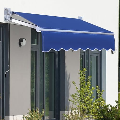 LJFDXD Manuelle Gelenkarmmarkise, Aluminium Sonnenschutz mit Kurbelgriff, Manuelles Teleskop Überdachung für den Außenbereich, 280 g/㎡ UV Beständiges Gewebe, für Terrasse, Balkon, Hof ( Size : 300*150