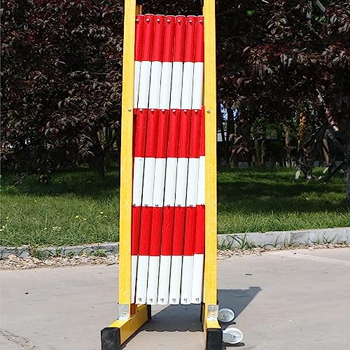 Ausziehbarer Absperrzaun, tragbarer Zaun für Bauarbeiten, mit 2 Rädern an der Basis (Rot 1,2 x 3 m)