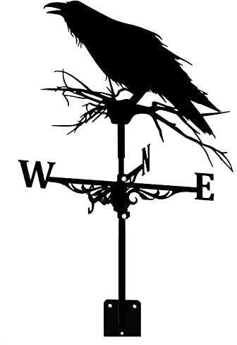 Wetterfahne im Garten im Freien, Wetterfahne aus Edelstahl, Biene, Hahn, Mandarine, Fisch, Krähe, Windfahne, Schwarze Sprühfarbe, Außenschuppen, Eisen, Hofdach, Scheunen, Dekoration