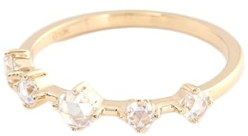 Epinki Echte Goldschmuck, Au375 Gold Ringe, Zierlich Verlobungsring mit Rund Moissanit, 18K Gold Partnerringe Eheringe Gr.58 (18.5)