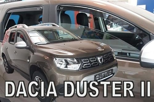 +HEKO 13116 Windabweiser 4 teilig für Dacia Duster II 5 türig Bj. ab 2018, Schlüsselanhänger mit Einkaufswagenchip Gratis