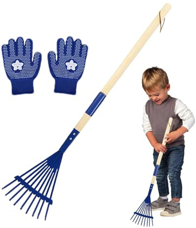 Kinder Rechen Garten, Laubrechen Kinder, Rechen Für Kinder, Kleine Rechen Für Kinder, Laubharke Mit Holzgriff, Gartengeräte Mit Kinderfreundlichem Design Für Gartenarbeiten, Camping Und Erkundungen