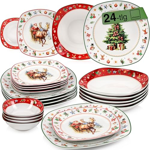 SÄNGER Tafelservice Bilgola Christmas Design mit Weihnachtsmotiven