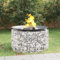Brokky Caminetto a Gabbione Ø 100 cm Ferro Zincato|Gabbione per Pietra in Metallo Acciaio Zincato con Copertura da Giardino Esterno,Gabbione Metallico Decorativo con Copertura da Giardino per Esterno